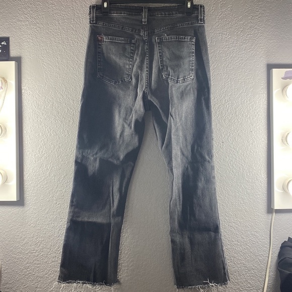 BDG Kick Flare High Rise Cropped Black Jeans - Picture 12 of 16